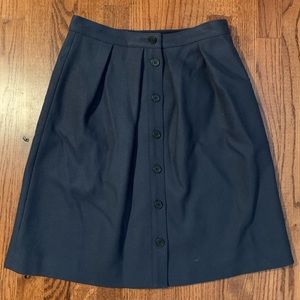 Navy Blue Wool A Frame Skirt